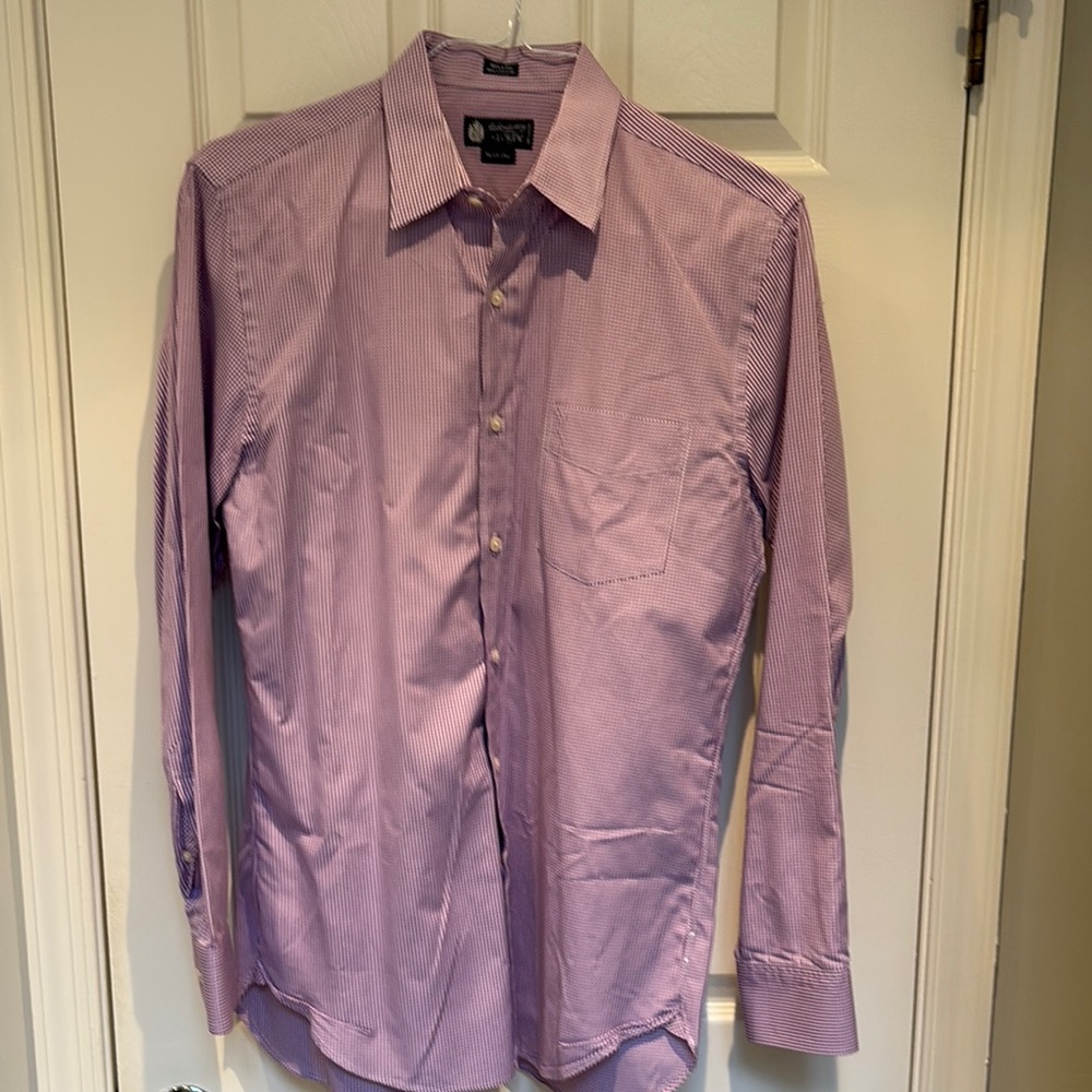 J. Crew Red/Purple Dress Shirt Long Sleeves Pointed Collar - Medium 15-15.5